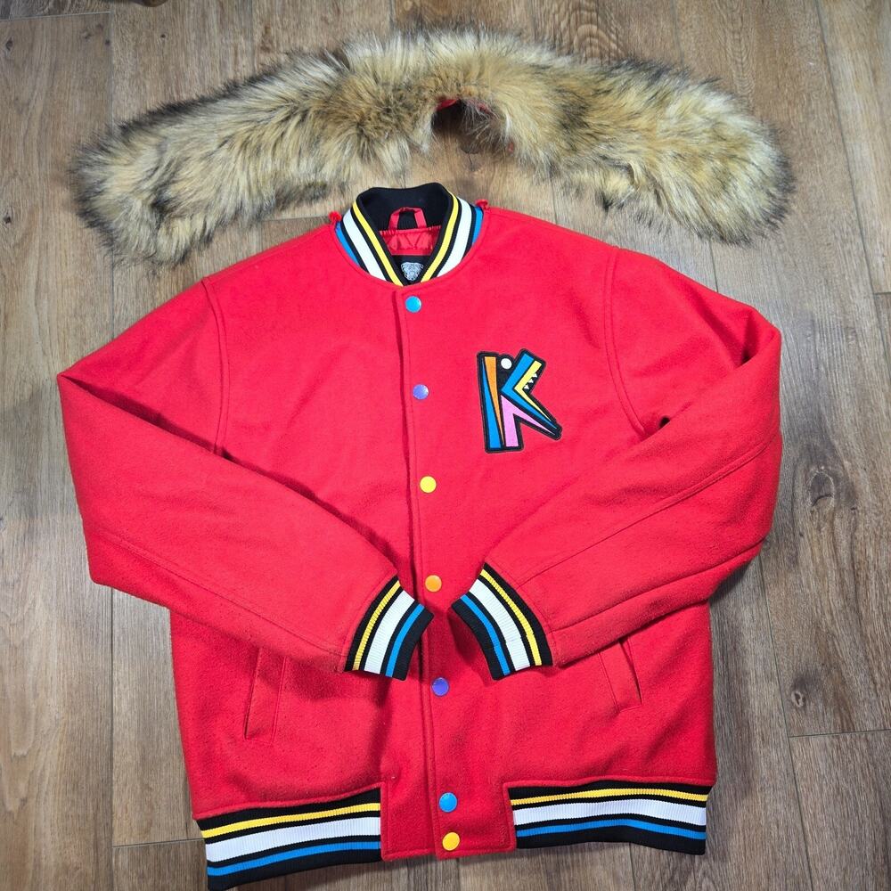 Switch Remarkable Varsity Jacket Men’s L Red Button Up K Ultimate King Letterman